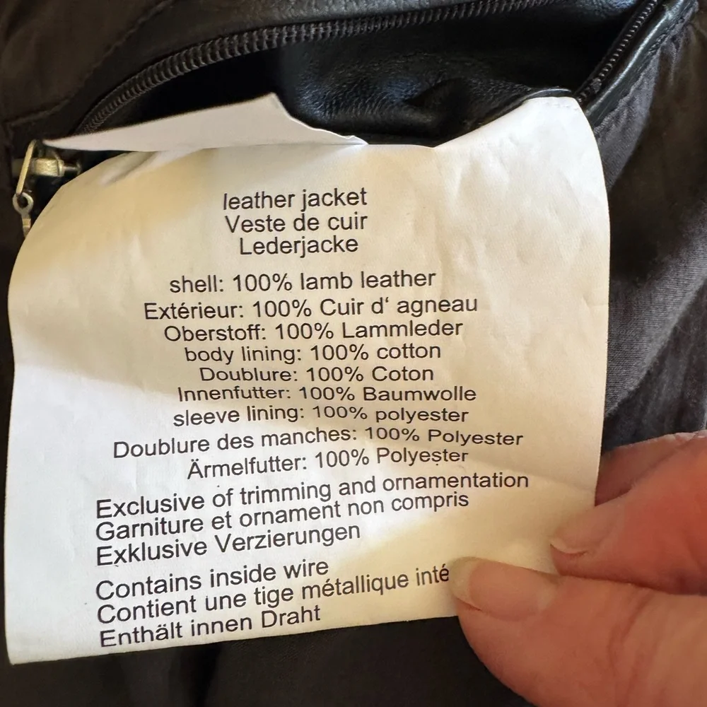 Mauritius Black Leather Biker Jacket - Picture 9 of 10